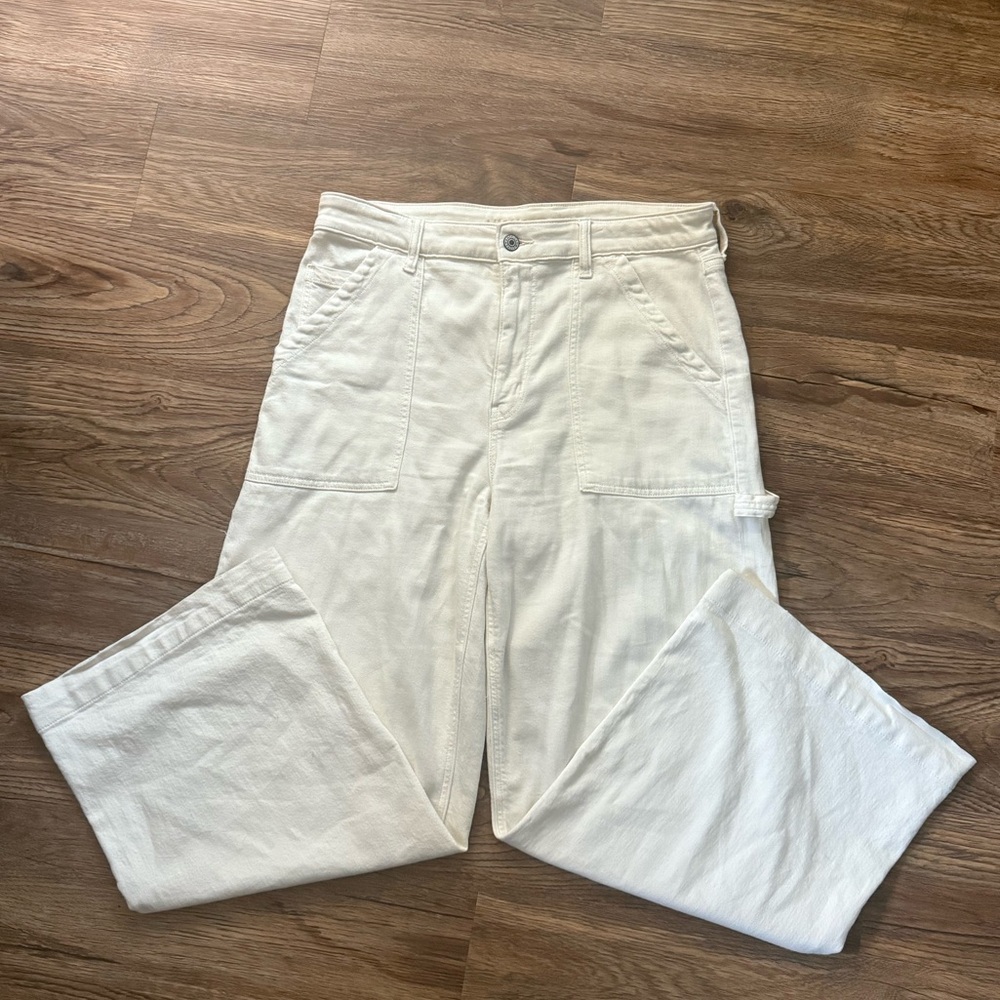 Women’s American Eagle Off-White Cargo Pants | Casual Streetwear